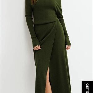 Elegant Olive Green Women's Skirt